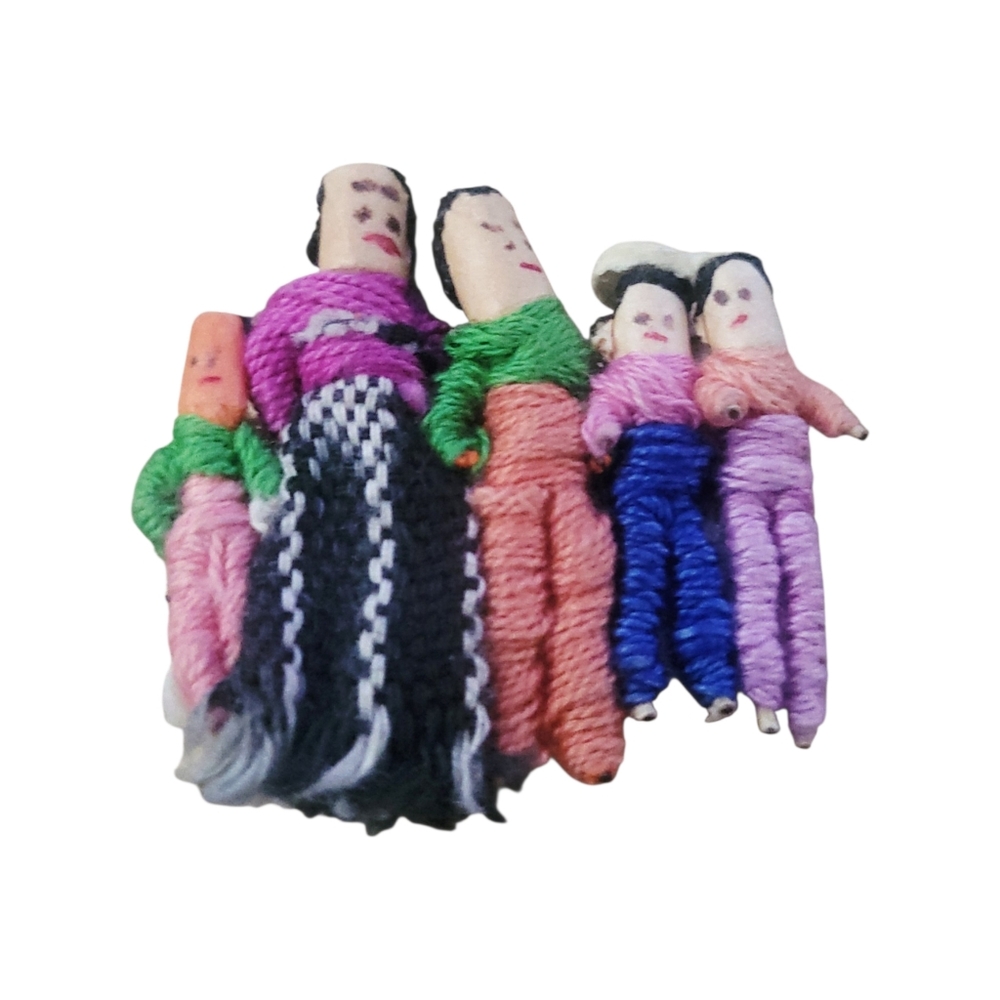Vintage 80's Guatemalan Worry Doll Brooch Pin